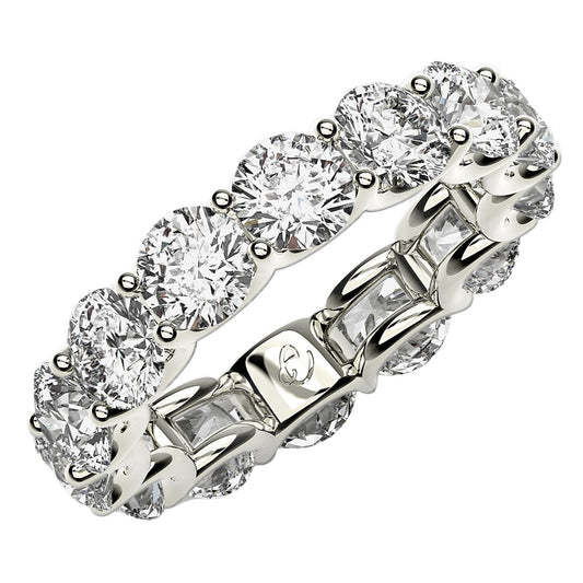 Round Cut Lab Grown Diamond Eternity Ring in 14k White Gold (6 cttw FG/VS2)-Teresa&#39;s Fashionista LLC