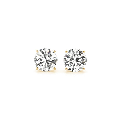 3 cttw Certified IGI Lab Grown Round Diamond Stud Earrings 14k Yellow Gold (G/VS2)-Teresa&#39;s Fashionista LLC