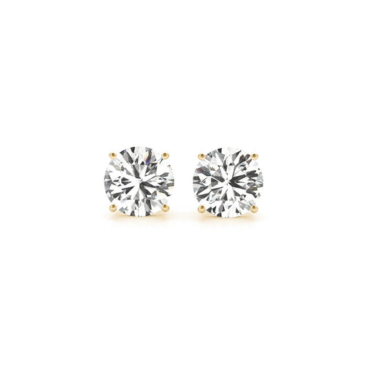 3 cttw Certified IGI Lab Grown Round Diamond Stud Earrings 14k Yellow Gold (G/VS2)-Teresa&#39;s Fashionista LLC