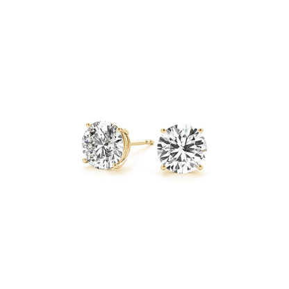 3 cttw Certified IGI Lab Grown Round Diamond Stud Earrings 14k Yellow Gold (G/VS2)-Teresa&#39;s Fashionista LLC