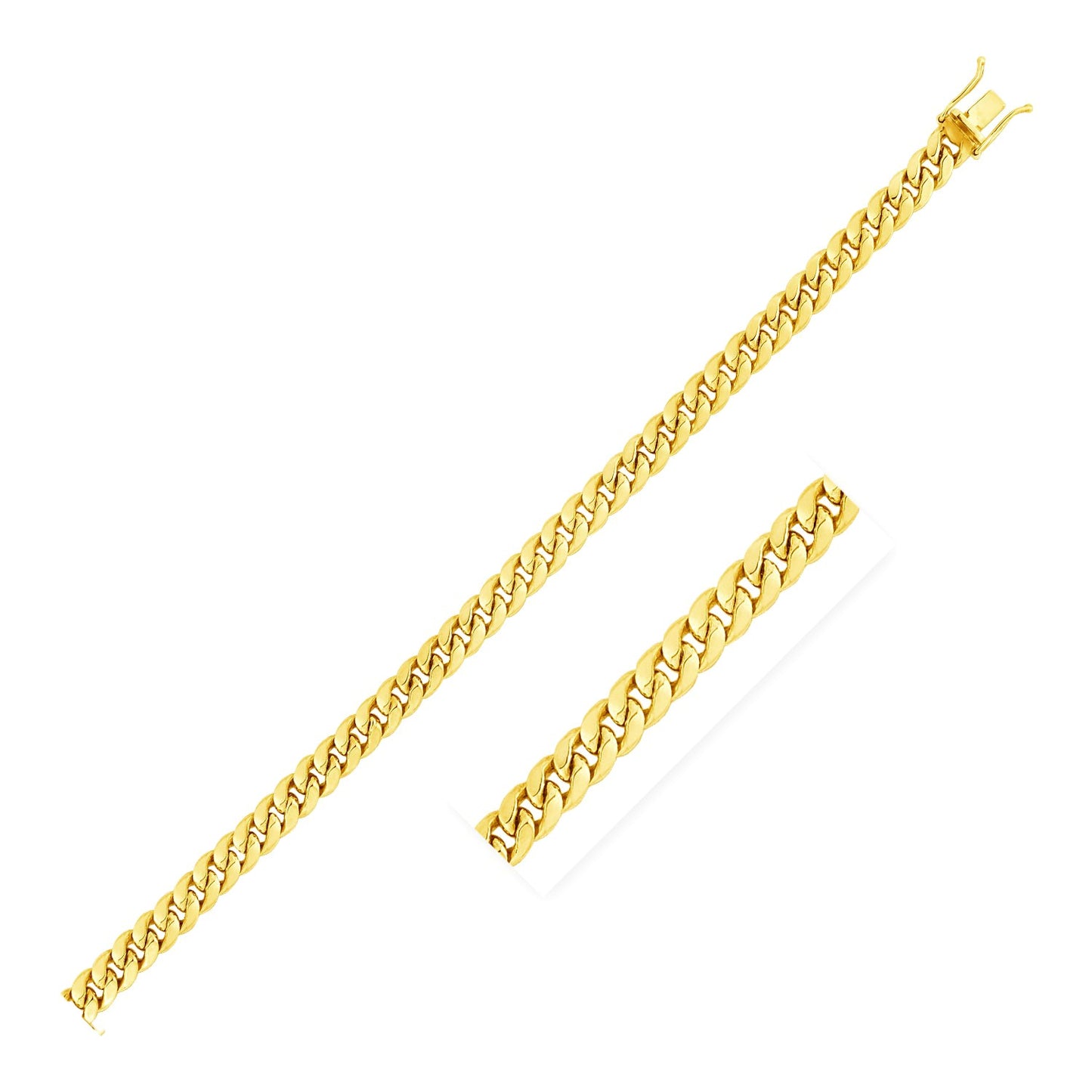 4.5mm 14k Yellow Gold Semi Solid Miami Cuban Chain-Teresa&#39;s Fashionista LLC