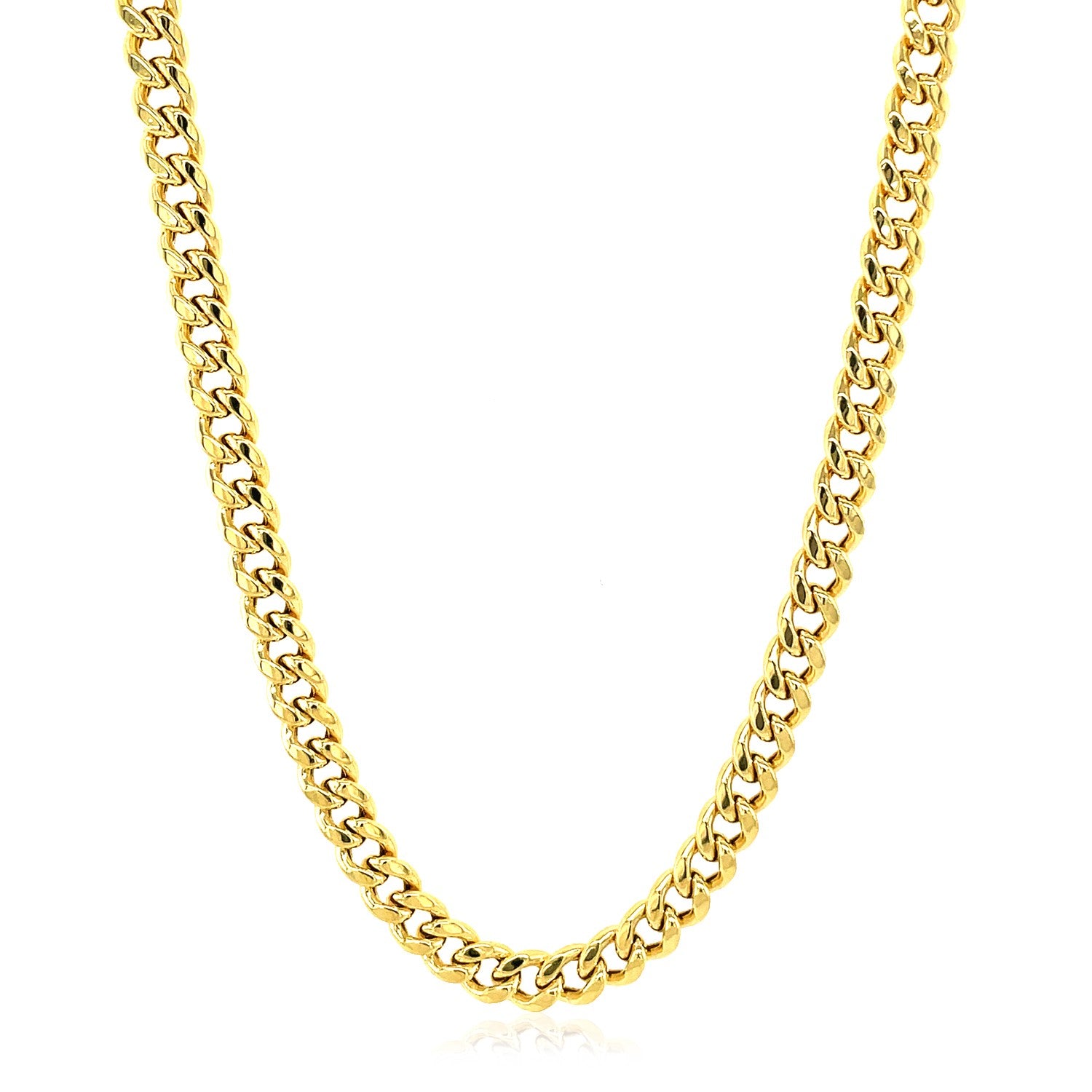 4.5mm 14k Yellow Gold Semi Solid Miami Cuban Chain-Teresa&#39;s Fashionista LLC