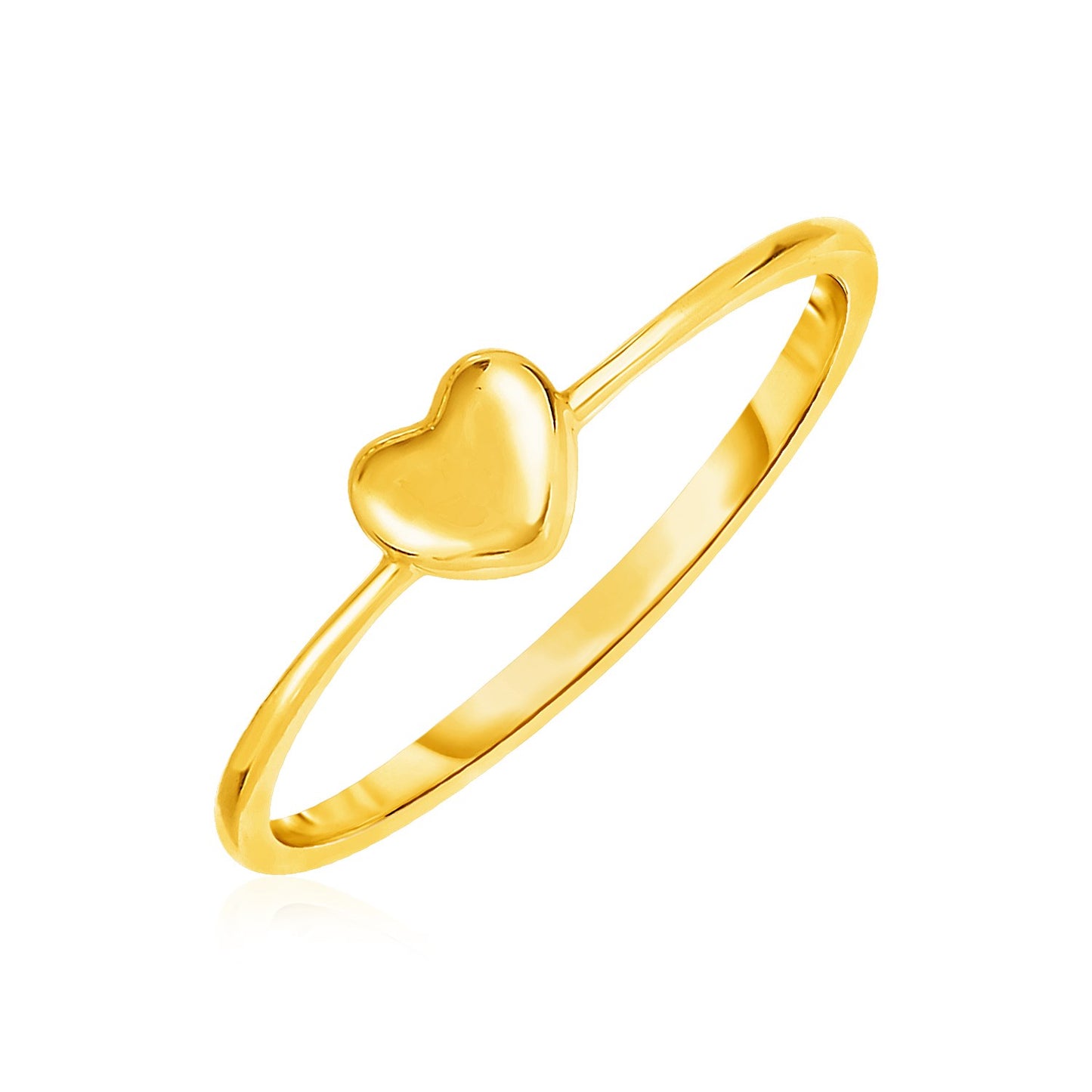 14k Yellow Gold Ring with Puffed Heart-Teresa&#39;s Fashionista LLC