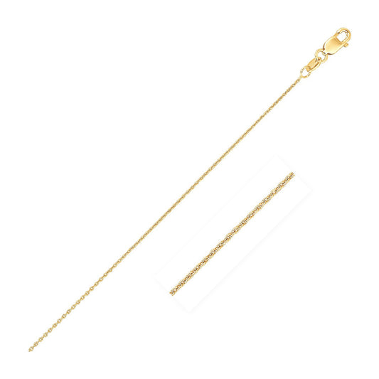 14k Yellow Gold Oval Cable Link Chain 0.6mm - Teresa's Fashionista LLC