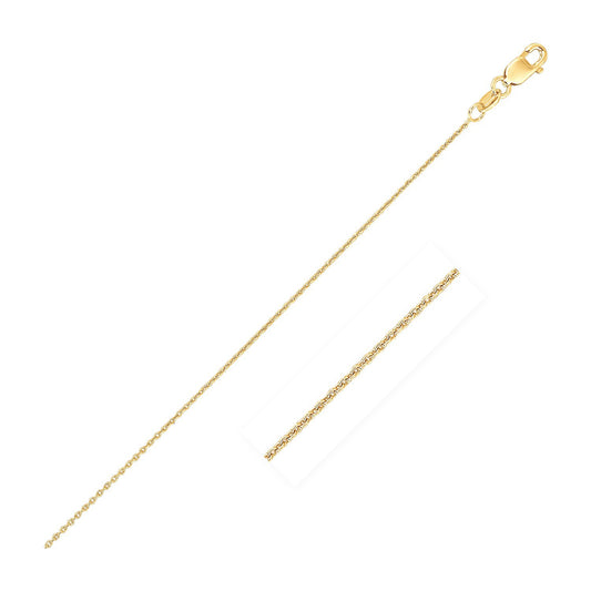 14k Yellow Gold Oval Cable Link Chain 0.6mm-Teresa&#39;s Fashionista LLC