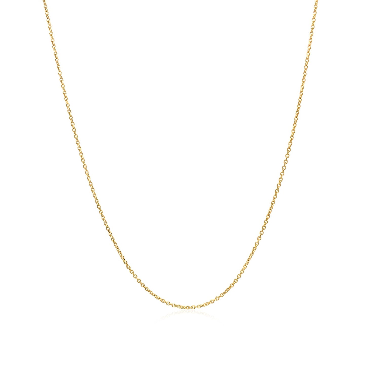 14k Yellow Gold Oval Cable Link Chain 0.6mm-Teresa&#39;s Fashionista LLC