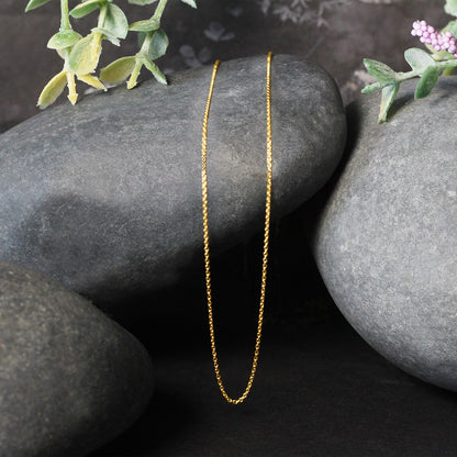 14k Yellow Gold Oval Cable Link Chain 0.6mm-Teresa&#39;s Fashionista LLC