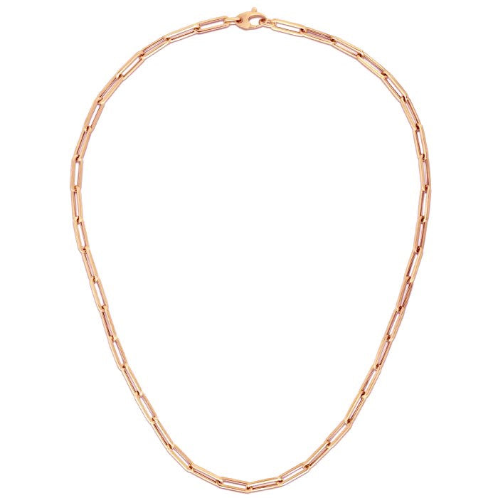 14K Rose Gold Bold Paperclip Chain (4.2 mm)-Teresa&#39;s Fashionista LLC