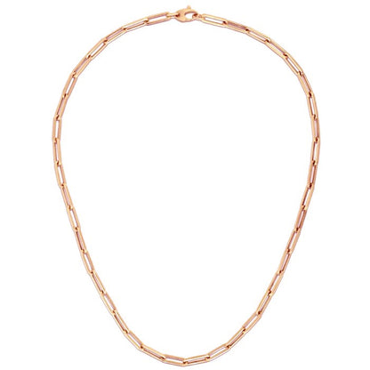 14K Rose Gold Bold Paperclip Chain (4.2 mm)-Teresa&#39;s Fashionista LLC