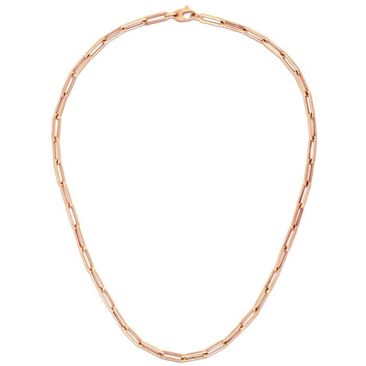 14K Rose Gold Bold Paperclip Chain (4.2 mm)-Teresa&#39;s Fashionista LLC