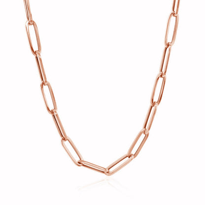 14K Rose Gold Bold Paperclip Chain (4.2 mm)-Teresa&#39;s Fashionista LLC