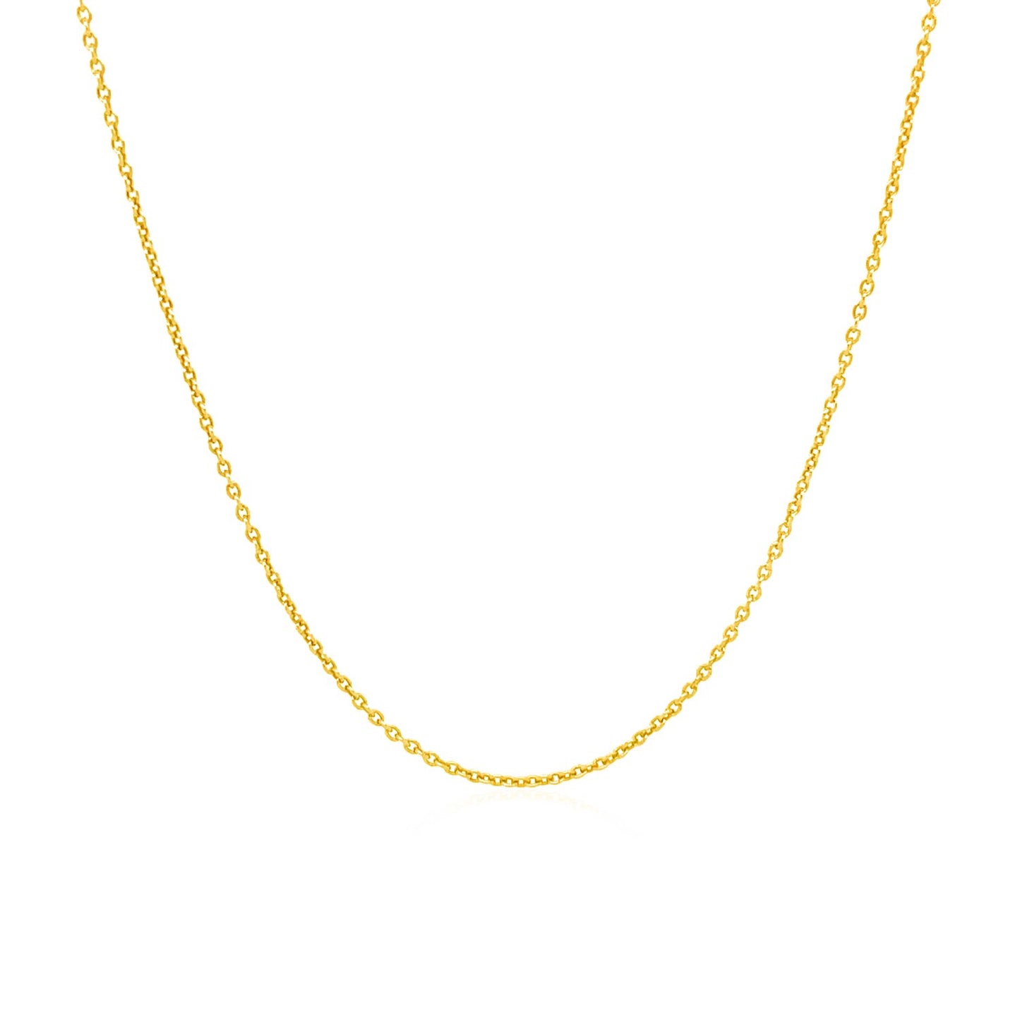 14k Yellow Gold Round Cable Link Chain 1.1mm-Teresa&#39;s Fashionista LLC