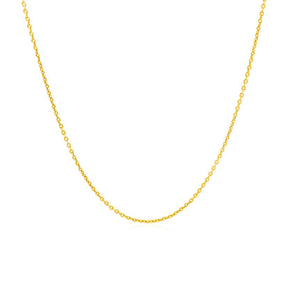 14k Yellow Gold Round Cable Link Chain 1.1mm-Teresa&#39;s Fashionista LLC