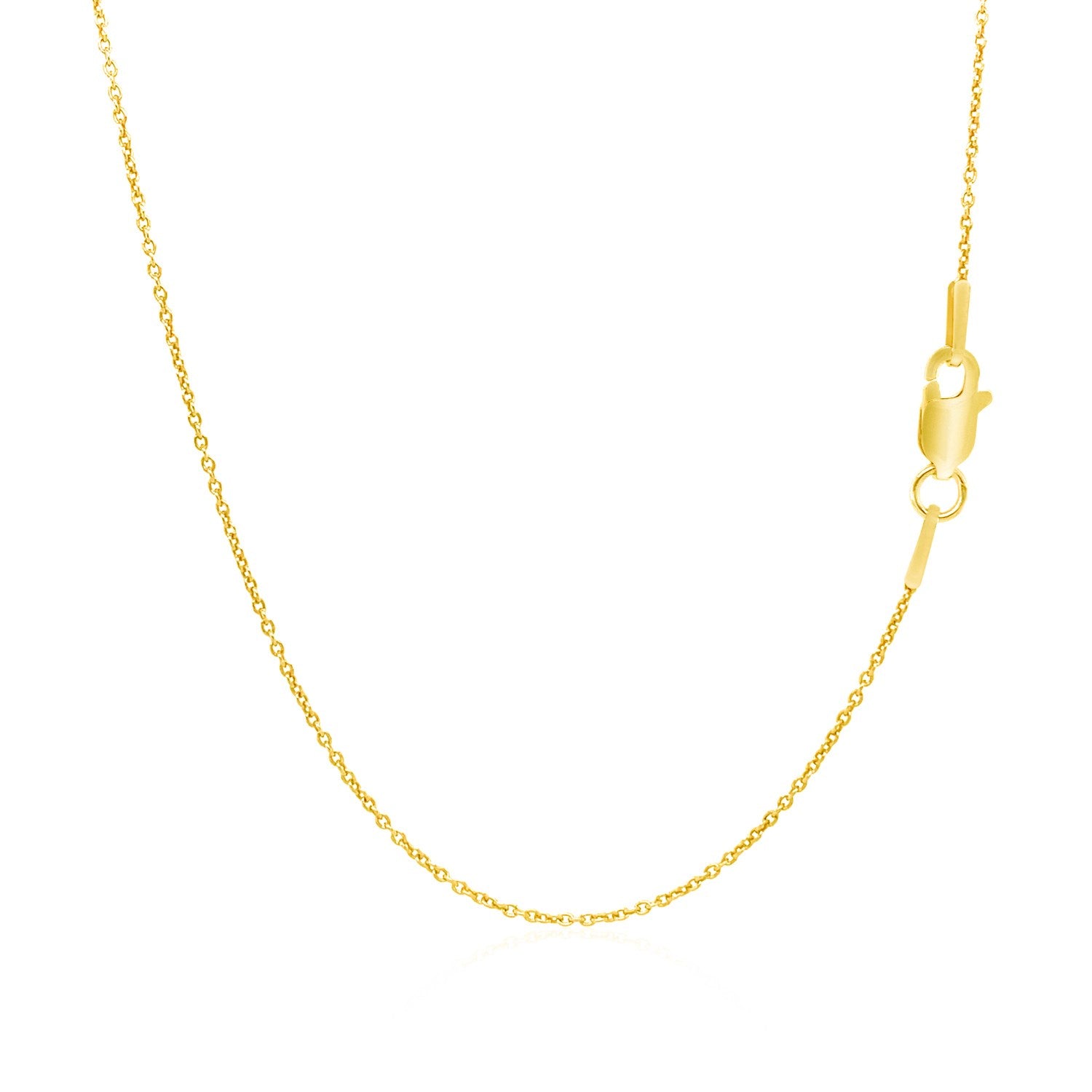 14k Yellow Gold Round Cable Link Chain 1.1mm-Teresa&#39;s Fashionista LLC