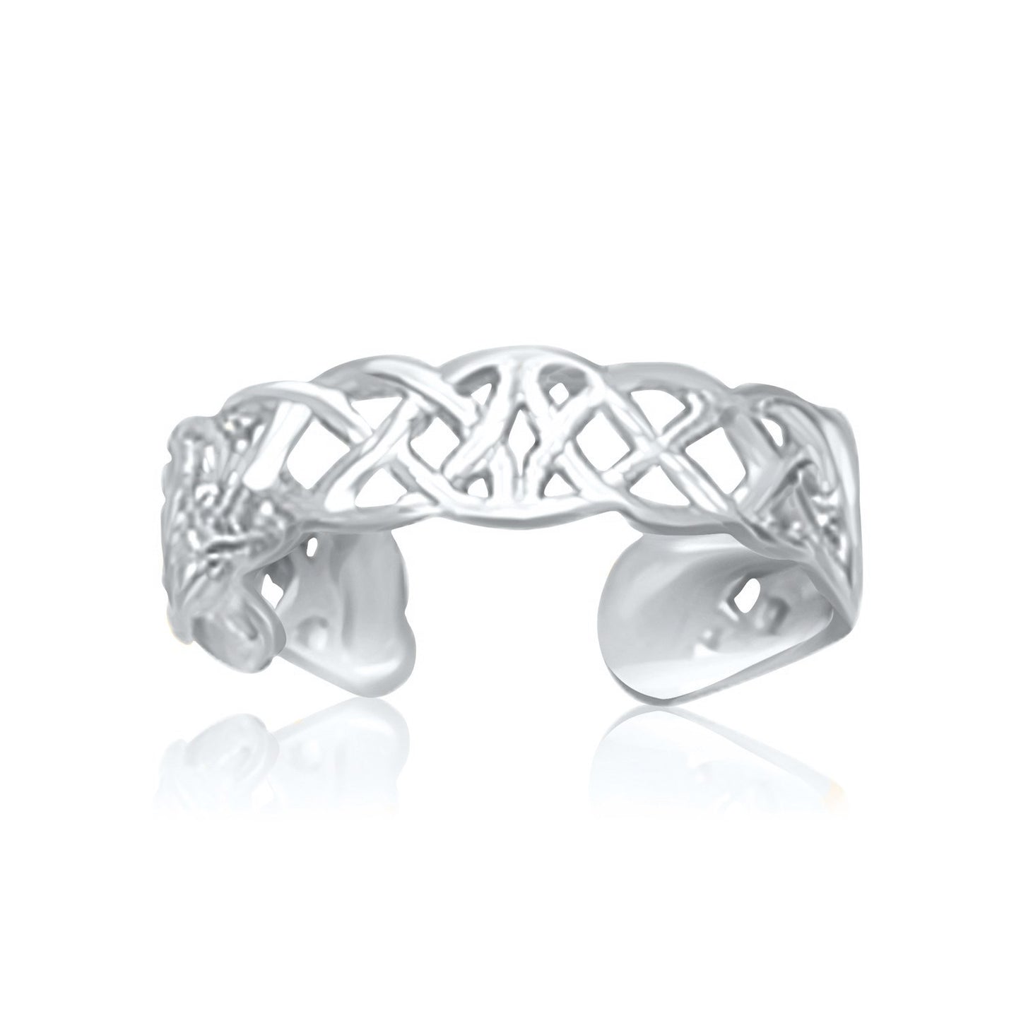 14k White Gold Toe Ring in a Celtic Knot Style-Teresa&#39;s Fashionista LLC