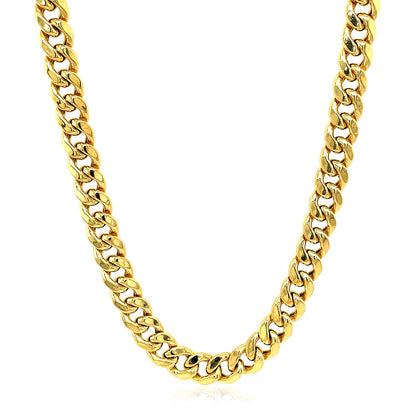 5.0mm 14k Yellow Gold Semi Solid Miami Cuban Chain-Teresa&#39;s Fashionista LLC