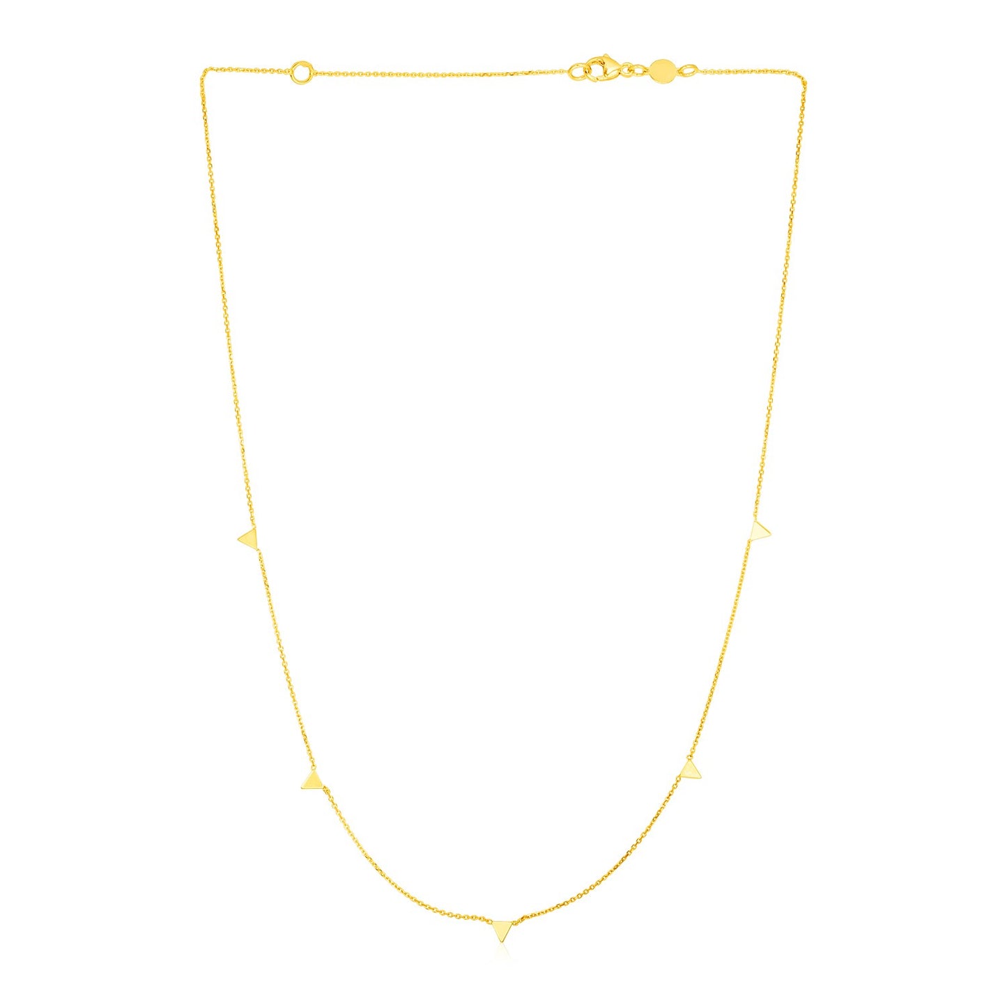 14K Yellow Gold Necklace with Triangles-Teresa&#39;s Fashionista LLC