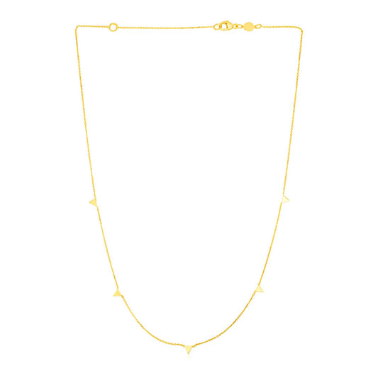 14K Yellow Gold Necklace with Triangles-Teresa&#39;s Fashionista LLC