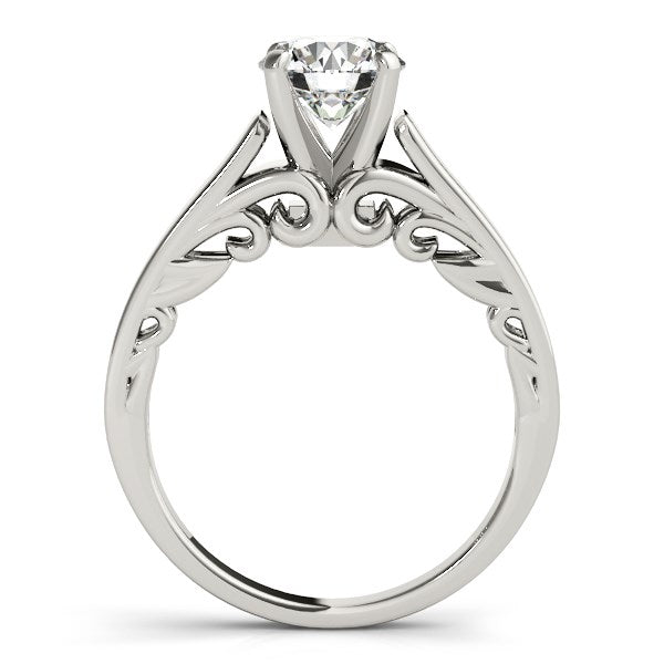 14k White Gold Antique Style Solitaire Round Diamond Engagement Ring (1 cttw)-Teresa&#39;s Fashionista LLC