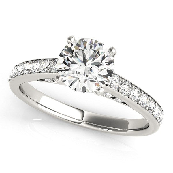 14k White Gold Single Row Prong Set Diamond Engagement Ring (1 3/8 cttw)-Teresa&#39;s Fashionista LLC