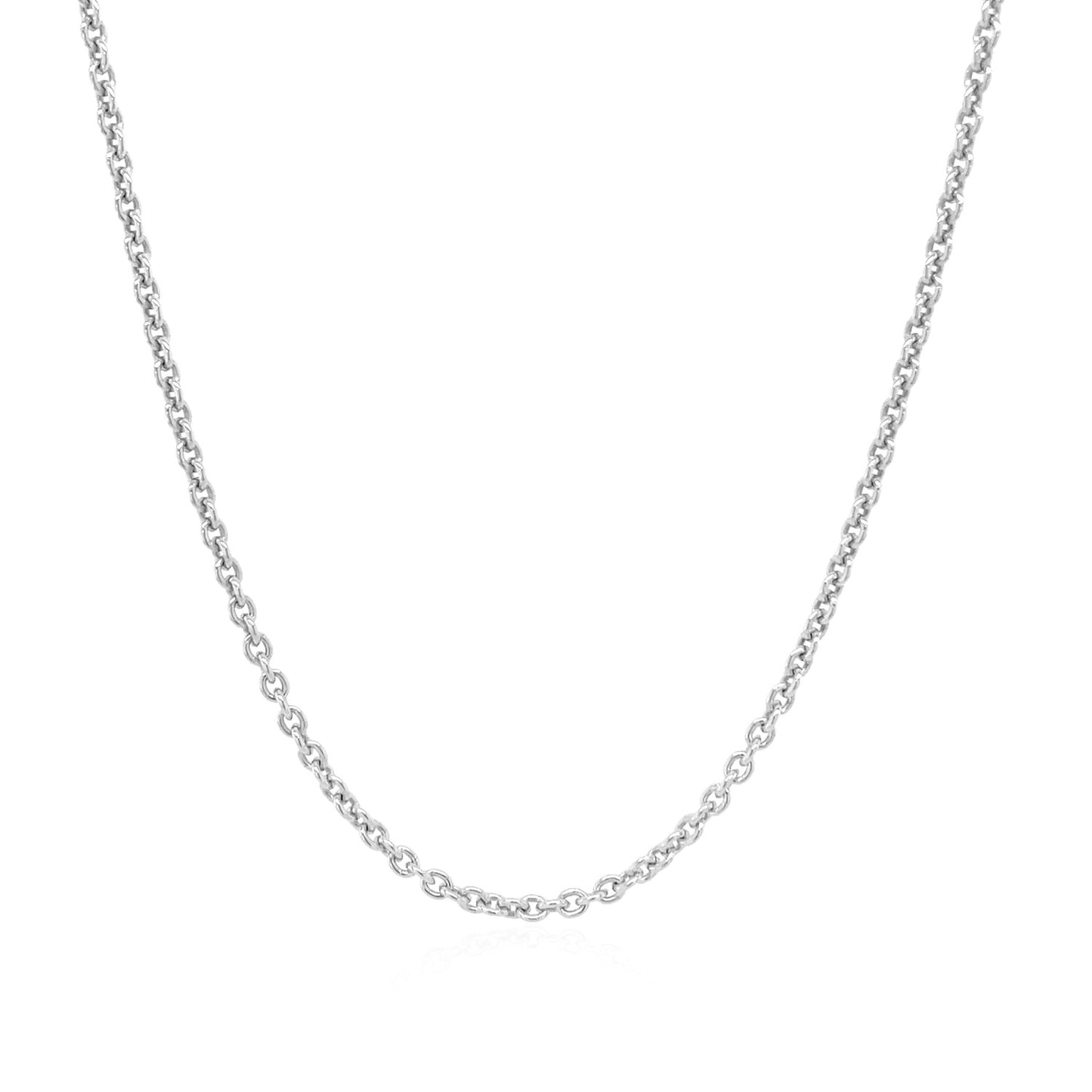 Sterling Silver Rhodium Plated Round Cable Chain 1.8mm-Teresa&#39;s Fashionista LLC