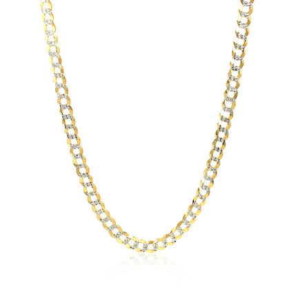 3.6 mm 14k Two Tone Gold Pave Curb Chain-Teresa&#39;s Fashionista LLC