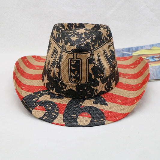 Printed Paper Cloth Wide Brim Hat - Teresa's Fashionista LLC