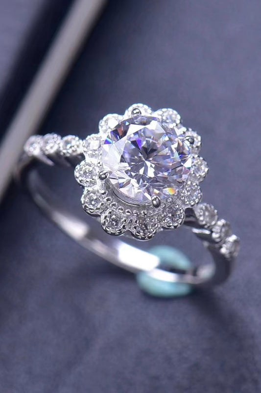 1.5 Carat Moissanite Floral-Shaped Cluster Ring-Teresa&#39;s Fashionista LLC