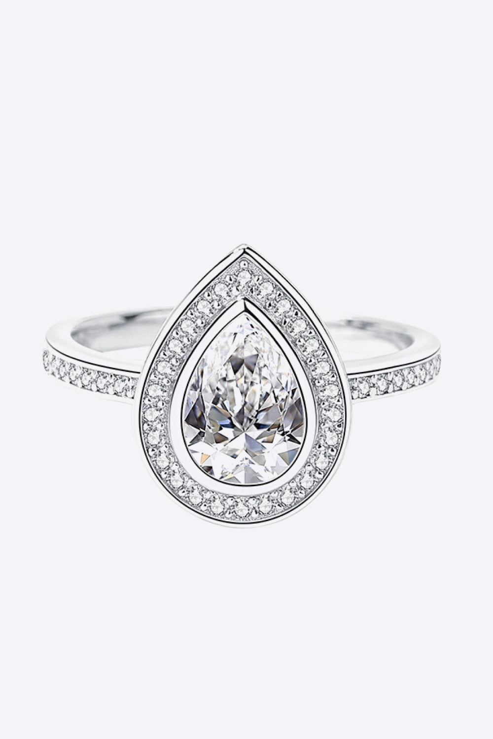 925 Sterling Silver Teardrop Moissanite Ring-Teresa&#39;s Fashionista LLC