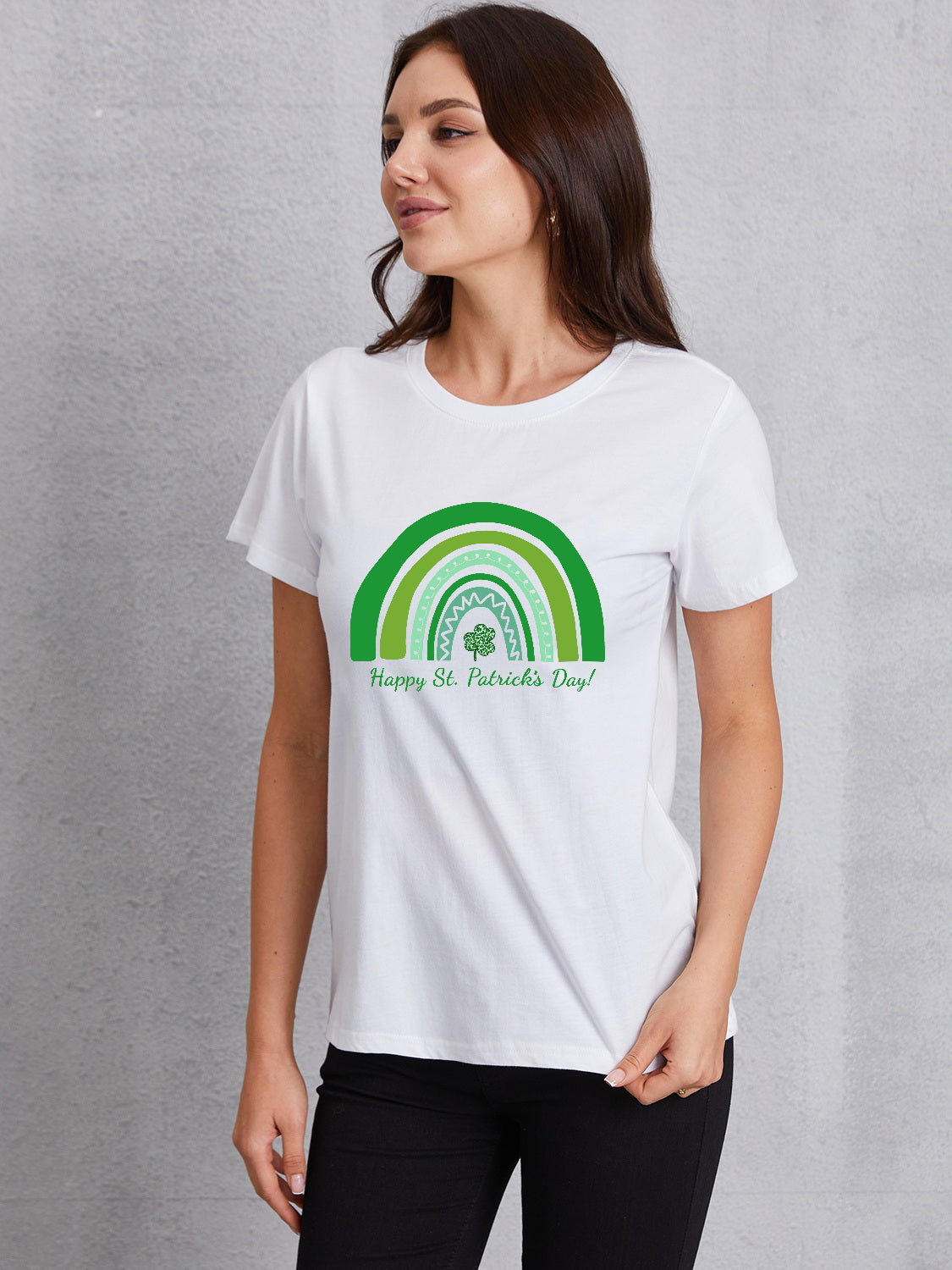 HAPPY ST. PATRICK'S DAY Round Neck T-Shirt-Teresa&#39;s Fashionista LLC