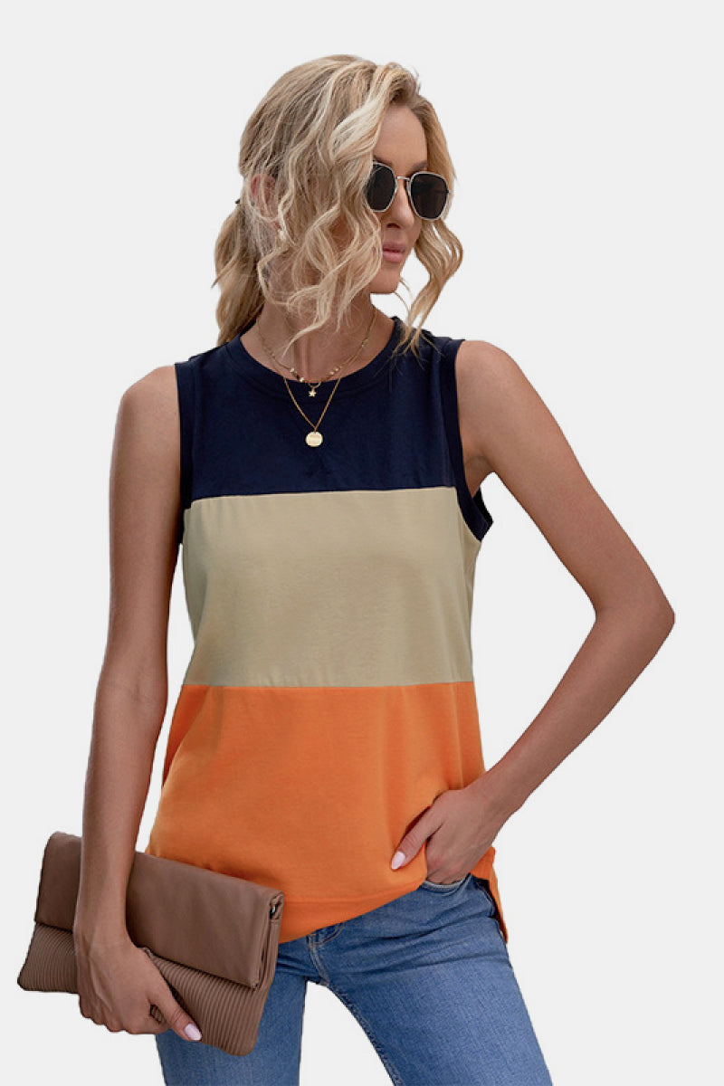 Color Block Tank Top-Teresa&#39;s Fashionista LLC