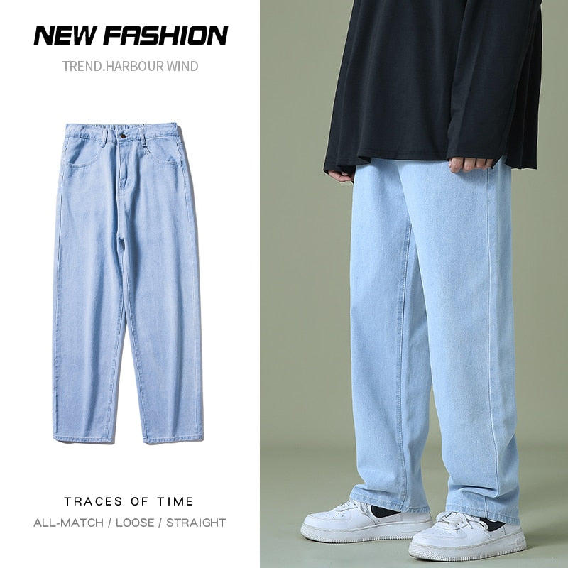 Men's Denim Wide-leg Pants-Teresa&#39;s Fashionista LLC