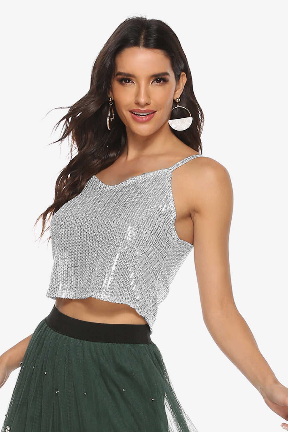 Sequin Cropped Cami-Teresa&#39;s Fashionista LLC