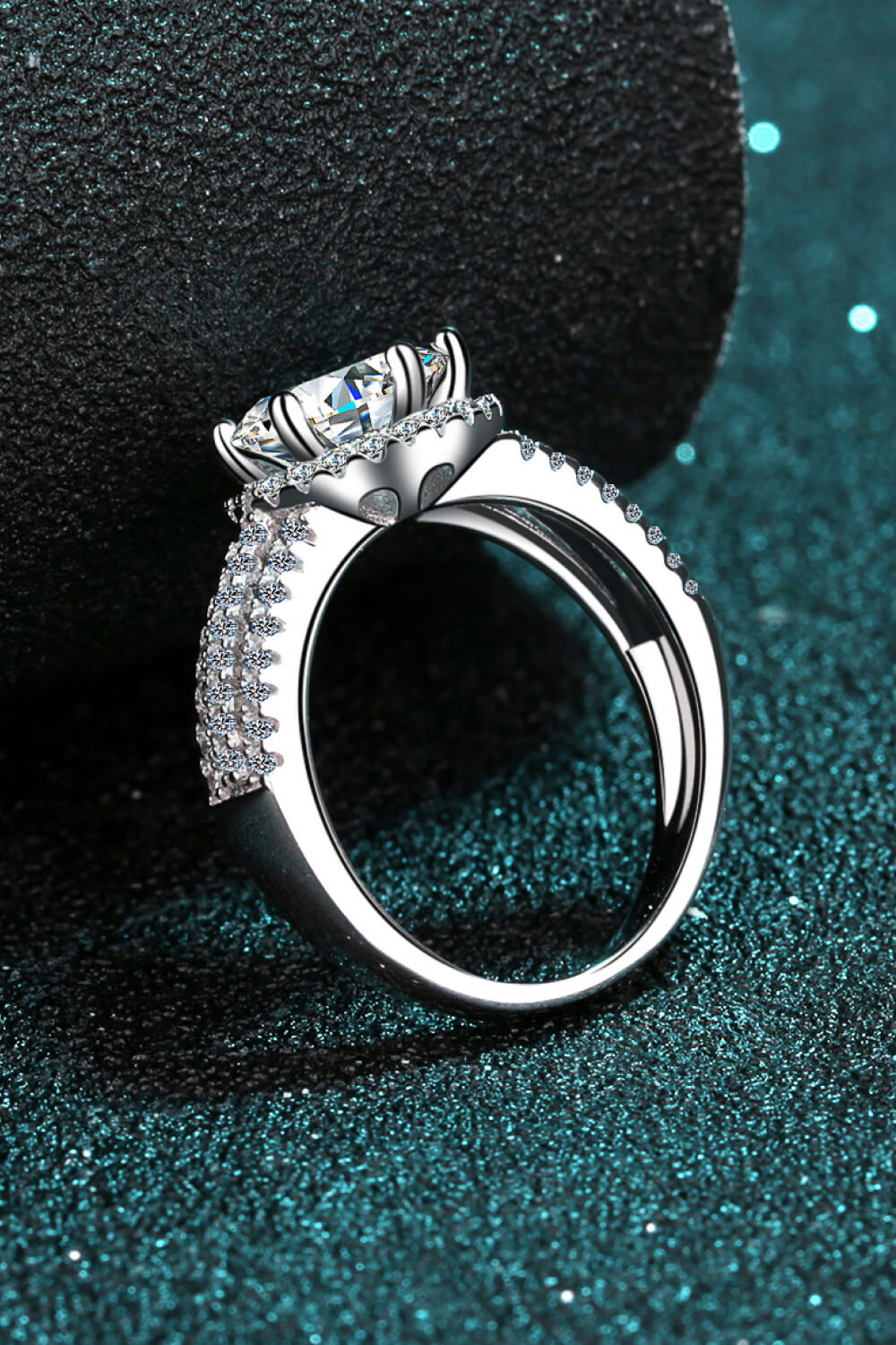 Sterling Silver Moissanite Ring-Teresa&#39;s Fashionista LLC