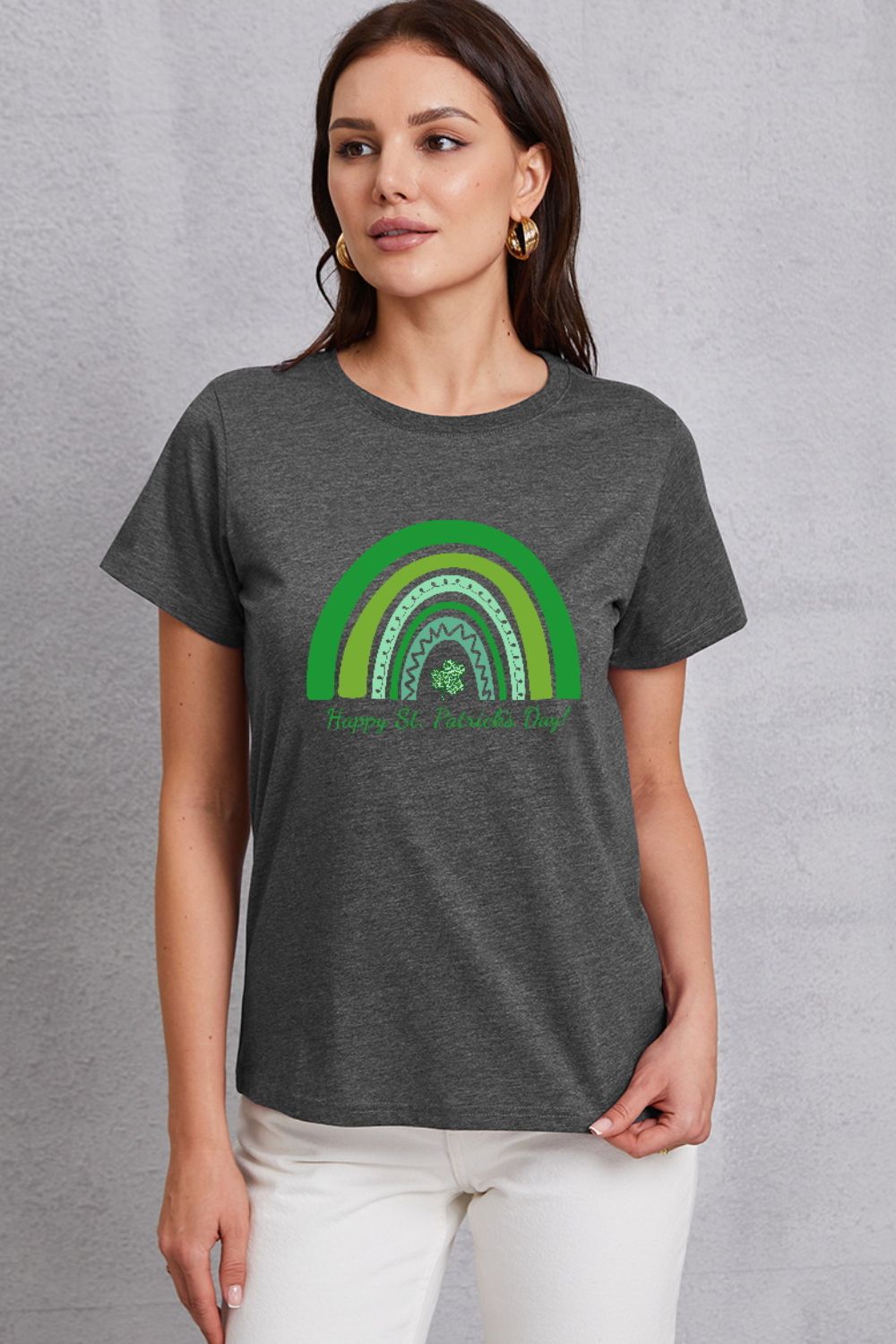 HAPPY ST. PATRICK'S DAY Round Neck T-Shirt-Teresa&#39;s Fashionista LLC