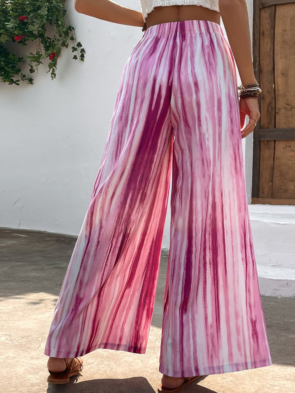 Striped High Waist Wide Leg Pants-Teresa&#39;s Fashionista LLC