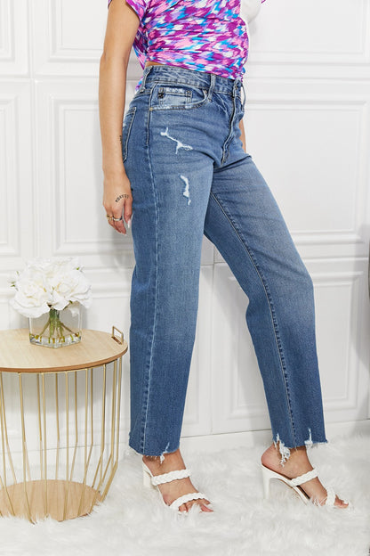 Kancan Full Size Melanie Crop Wide Leg Jeans-Teresa&#39;s Fashionista LLC