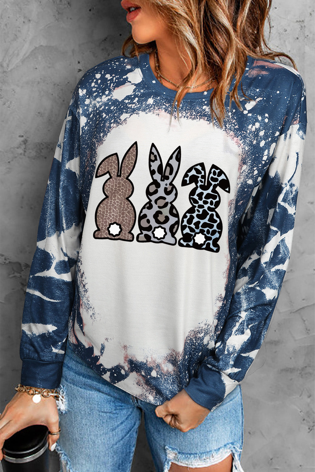 Easter Bunny Graphic Long-Sleeve Top-Teresa&#39;s Fashionista LLC