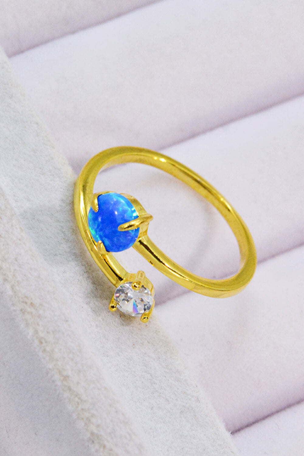 Opal and Zircon Open Ring-Teresa&#39;s Fashionista LLC