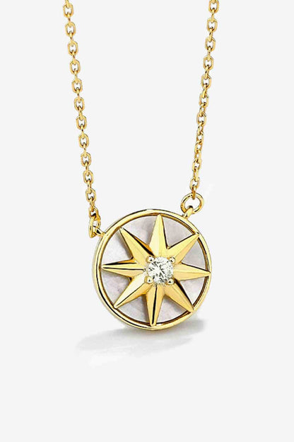 Cubic Zirconia Star Pendant Necklace-Teresa&#39;s Fashionista LLC