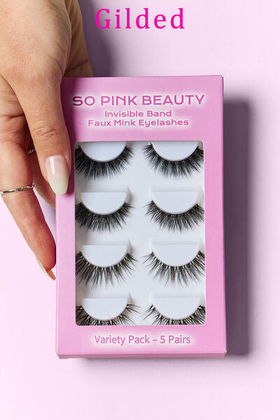 SO PINK BEAUTY Faux Mink Eyelashes Variety Pack 5 Pairs-Teresa&#39;s Fashionista LLC