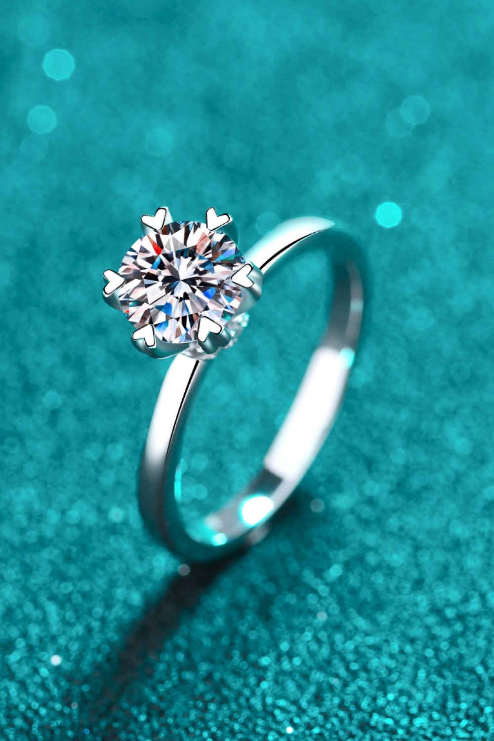 Pleasant Surprise 925 Sterling Silver 1 Carat Moissanite Ring-Teresa&#39;s Fashionista LLC