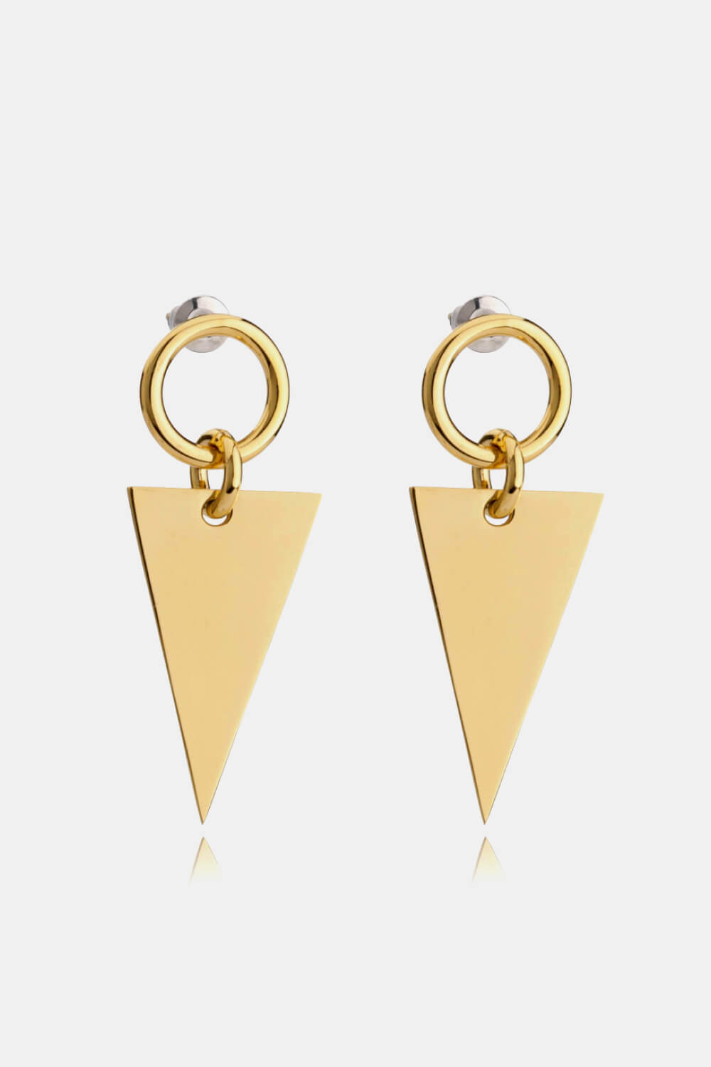 Stainless Steel Triangle Dangle Earrings-Teresa&#39;s Fashionista LLC