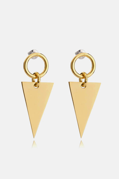 Stainless Steel Triangle Dangle Earrings-Teresa&#39;s Fashionista LLC