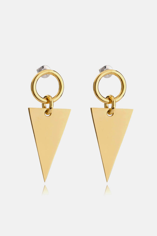 Stainless Steel Triangle Dangle Earrings-Teresa&#39;s Fashionista LLC