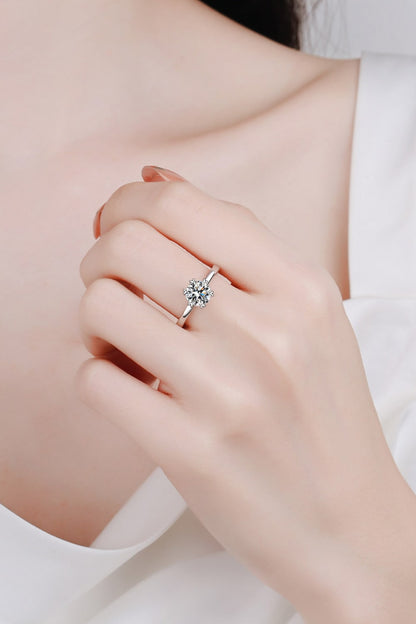 Pleasant Surprise 925 Sterling Silver 1 Carat Moissanite Ring-Teresa&#39;s Fashionista LLC