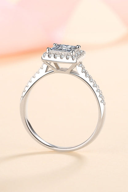 Sterling Silver Square Moissanite Ring-Teresa&#39;s Fashionista LLC