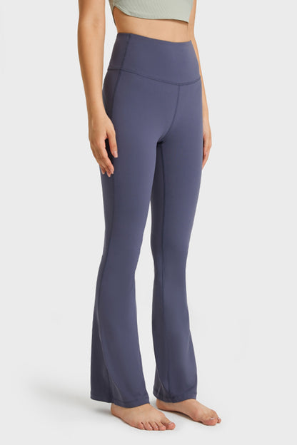 Elastic Waist Flare Yoga Pants-Teresa&#39;s Fashionista LLC