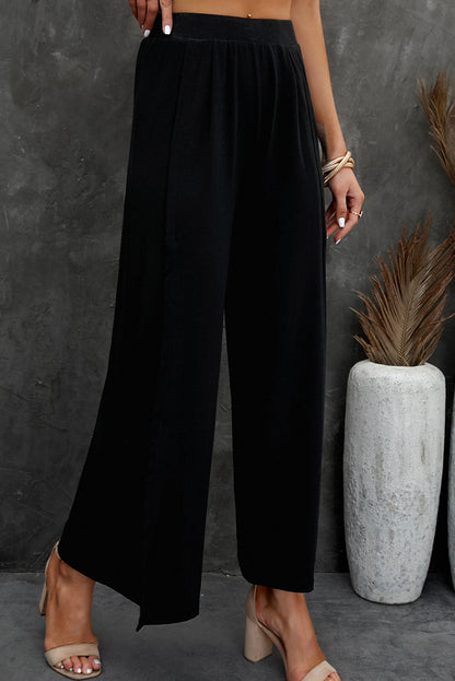 Split Wide Leg Pants-Teresa&#39;s Fashionista LLC