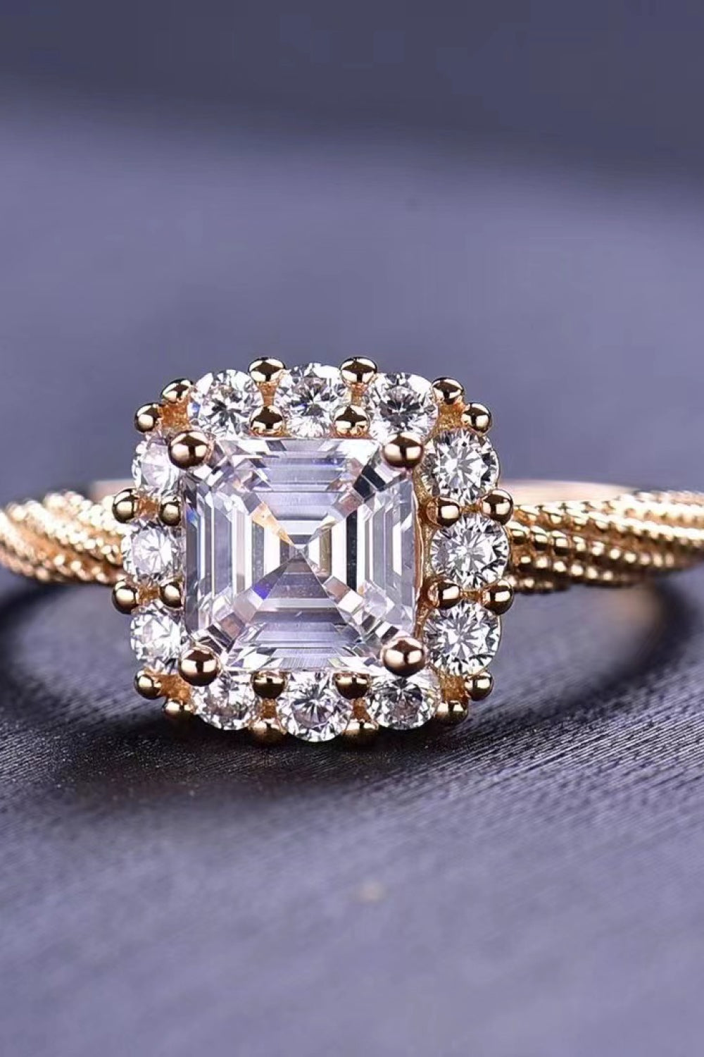 1 Carat Moissanite Twisted Ring-Teresa&#39;s Fashionista LLC